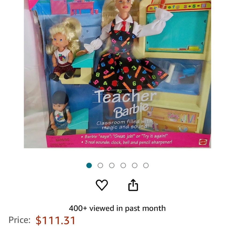 1995 TEACHER Barbie (2 available) VINTAGE